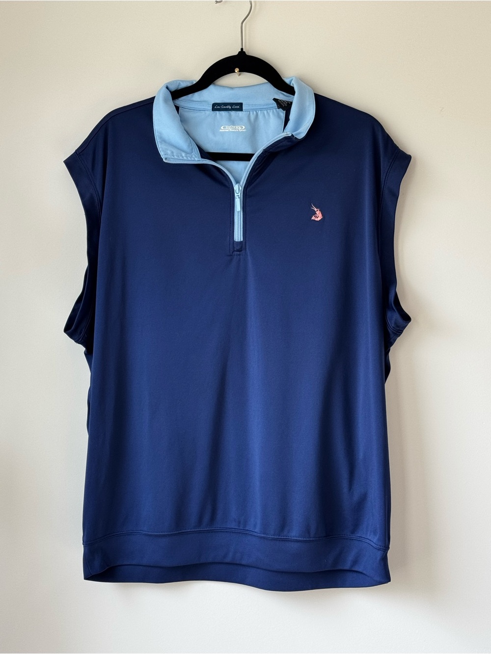 Low Country Livin XL Sleeveless Quarter Zip Pullover Navy Blue Performance Top
